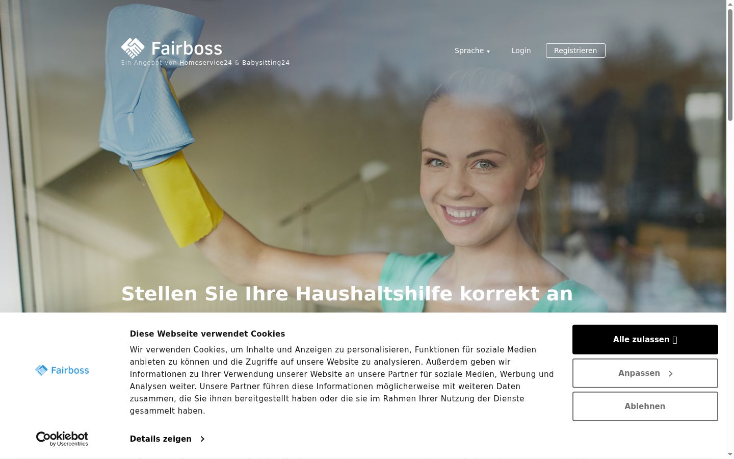 Ekrānuzņēmums ar piekrišanas baneri, kas tika rādīts pirms jebkādas mijiedarbības