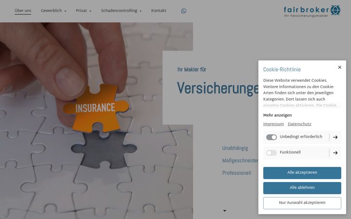 Screenshot von fairbroker.de