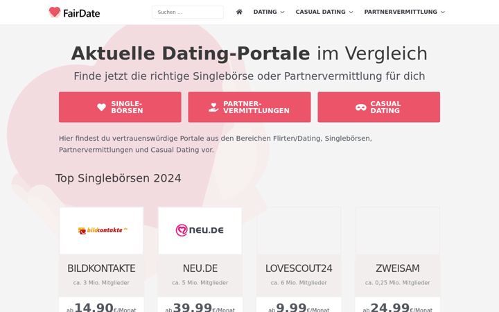 Snímek obrazovky fairdate.net