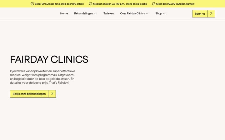 Screenshot of fairdayclinics.com