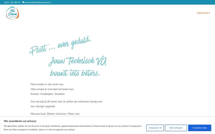 Screenshot of fairdinkumsupport.nl