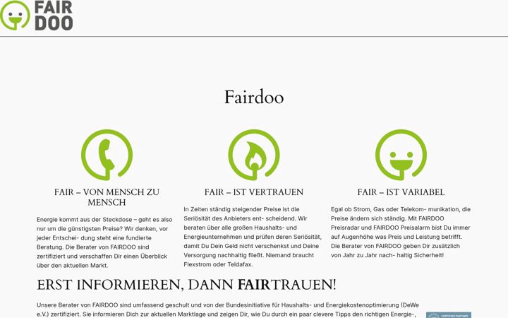 Screenshot ta' fairdoo.de