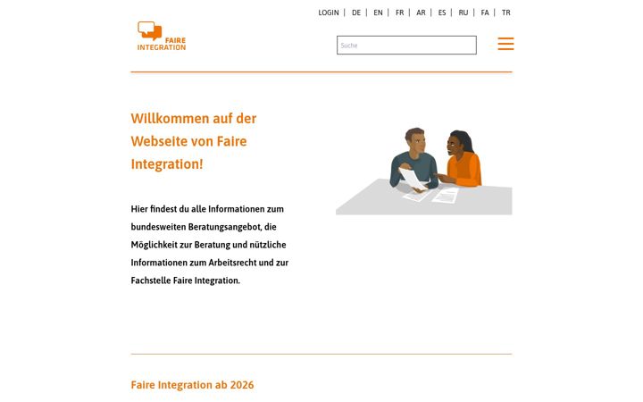 Screenshot ta' faire-integration.de