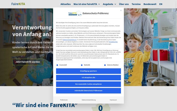 Screenshot of faire-kita-nrw.de