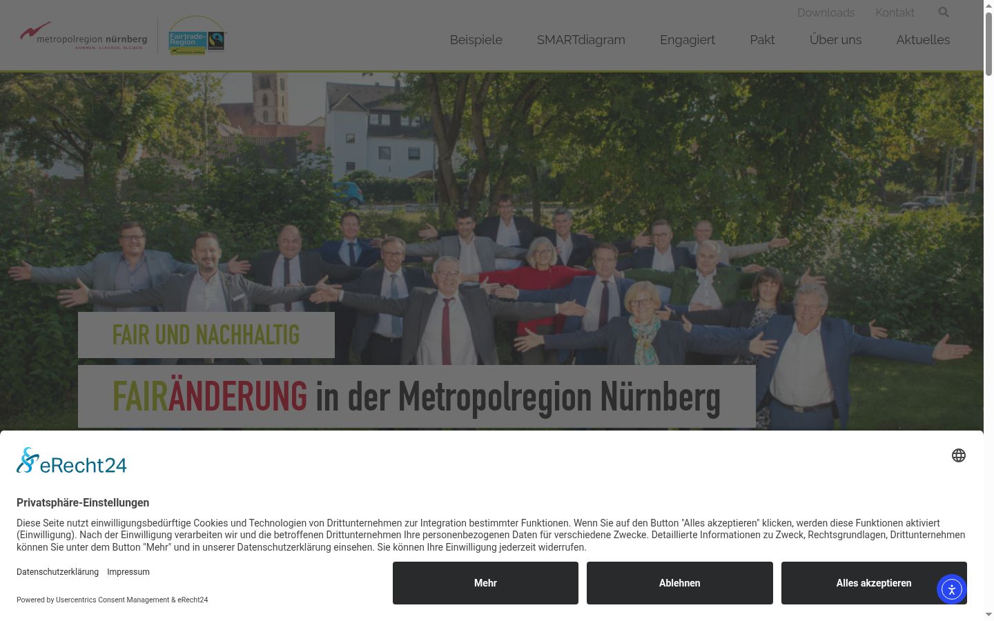Screenshot of the consent banner shown before any interaction