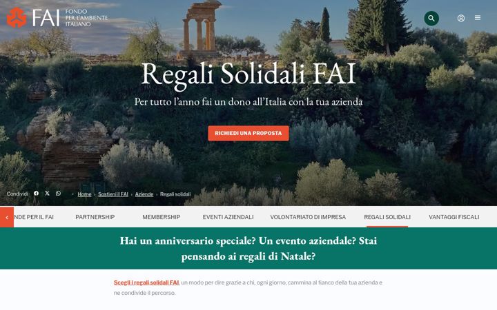 Screenshot di fairegalisolidaliaziende.it