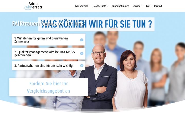 Screenshot ta' fairer-zahnersatz.de