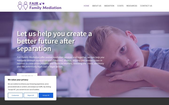 Screenshot of fairfamilymediation.co.uk