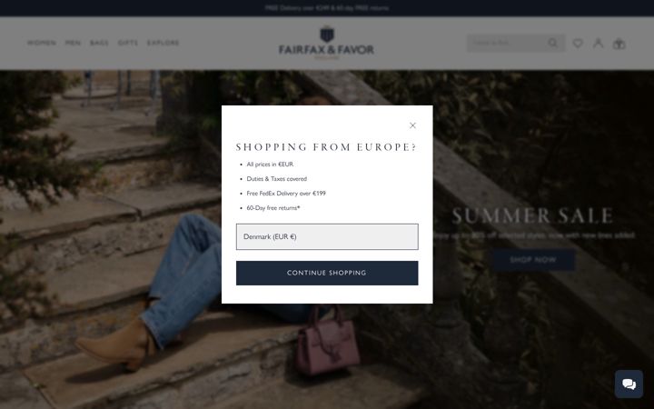 Screenshot of fairfaxandfavor.com