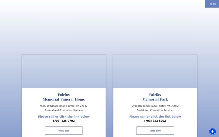 Screenshot of fairfaxmemorialfuneralhome.com