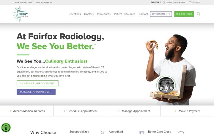 Screenshot of fairfaxradiology.com