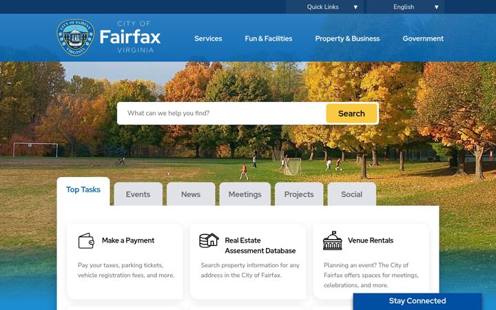 Screenshot of fairfaxva.gov
