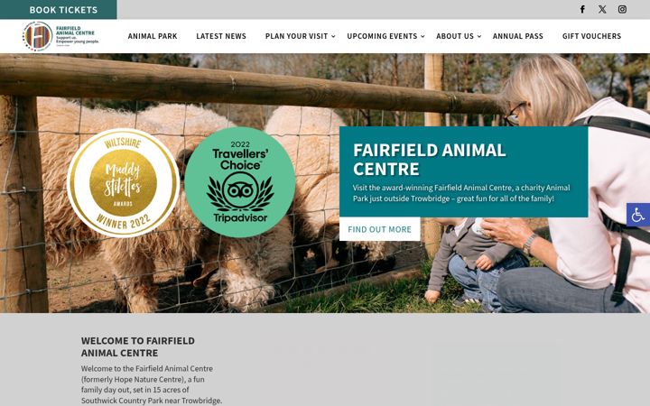Screenshot stránky fairfieldanimalcentre.co.uk