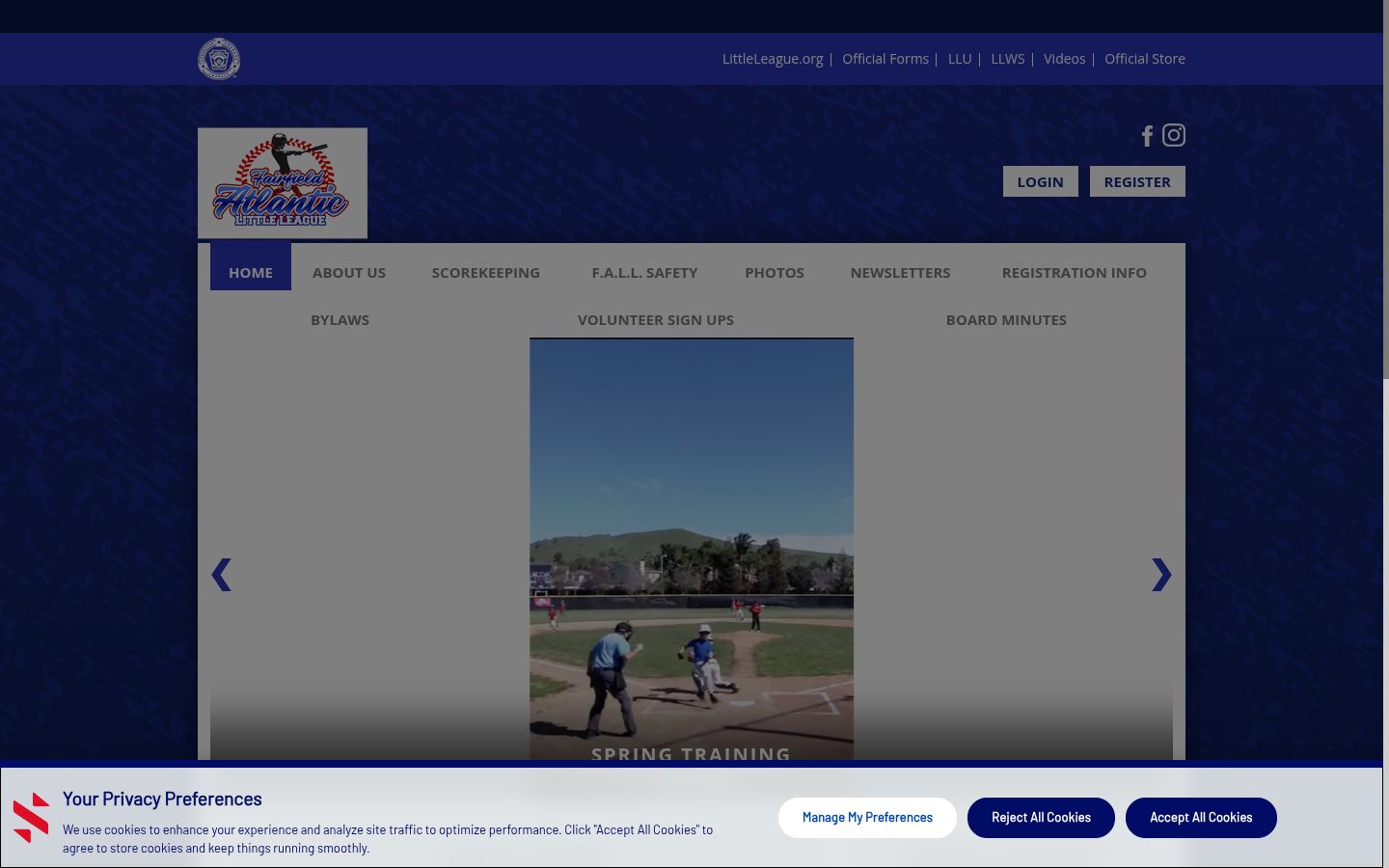 Screenshot of the consent banner shown before any interaction