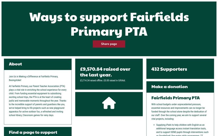 Screenshot of fairfieldspta.uk