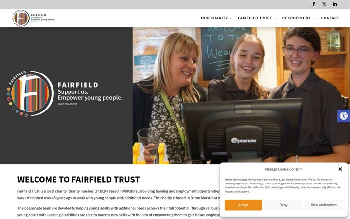 Snímek obrazovky fairfieldtrust.org.uk