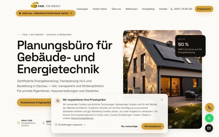 Екранна снимка на fairforenergy.de