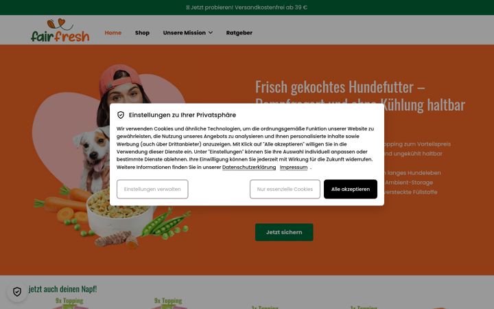 Screenshot of fairfresh.pet