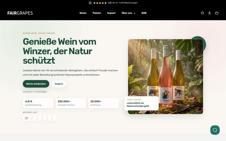 Screenshot of fairgrapes.eu
