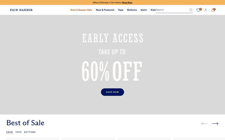 Screenshot of fairharborclothing.com