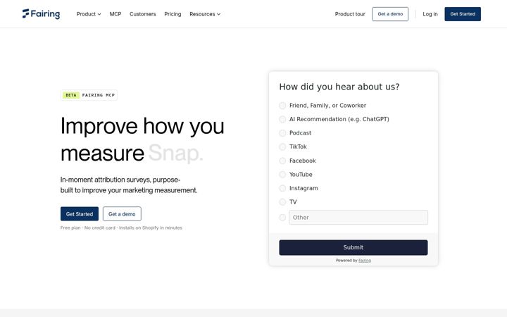 Screenshot von fairing.co
