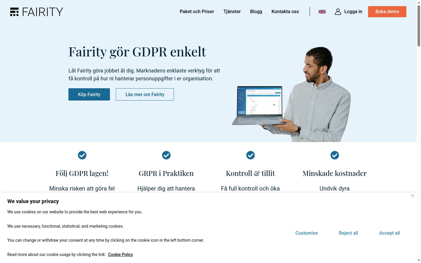 Screenshot of the consent banner shown before any interaction