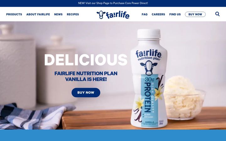 Screenshot of fairlife.com