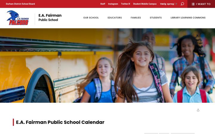Screenshot of fairman-calendar.ddsb.ca