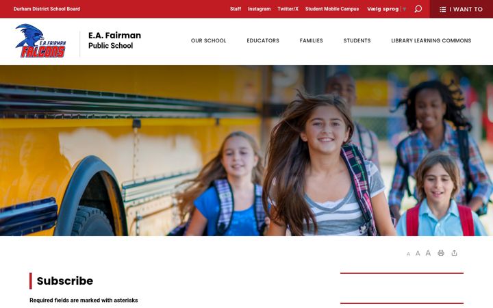 Screenshot of fairman-subscribe.ddsb.ca