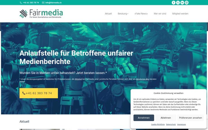Screenshot of fairmedia.ch