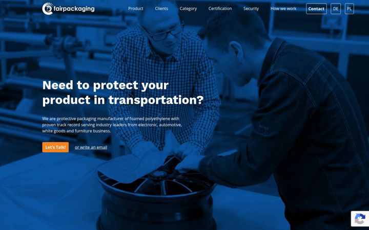 Screenshot of fairpackaging.com