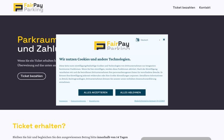 Screenshot of fairpay-parking.de