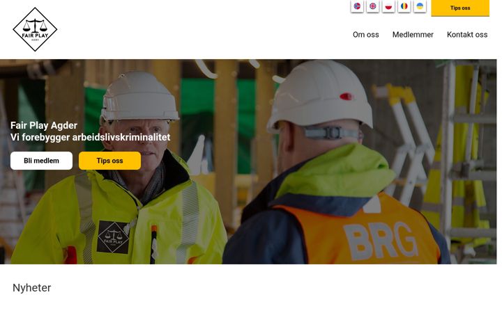 Screenshot of fairplayagder.no
