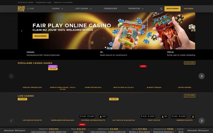 Screenshot of fairplaycasino.nl