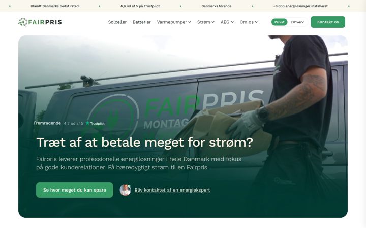 Screenshot of fairpris.dk