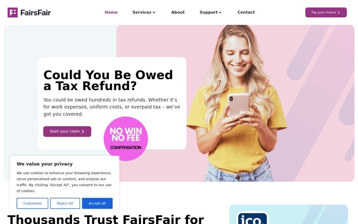 Screenshot of fairsfair.co.uk