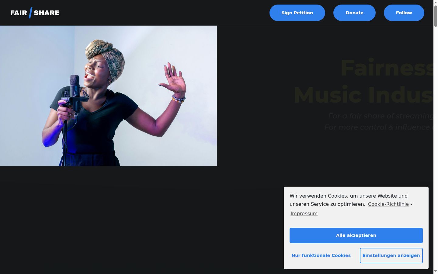 Screenshot del banner di consenso mostrato prima di qualsiasi interazione