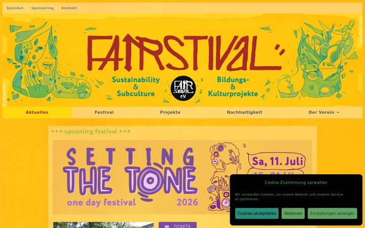 Екранна снимка на fairstival.de