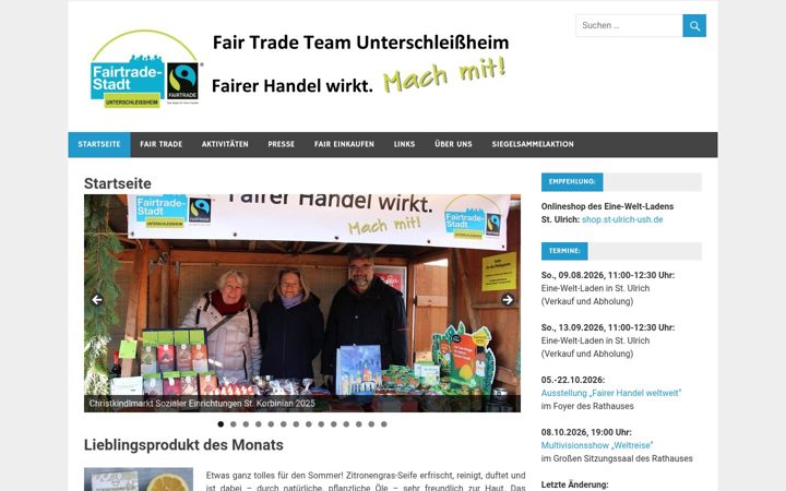 Screenshot of fairtrade-unterschleissheim.de