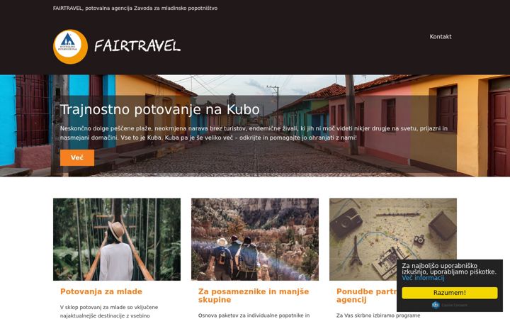 Captura de ecrã de fairtravel.si