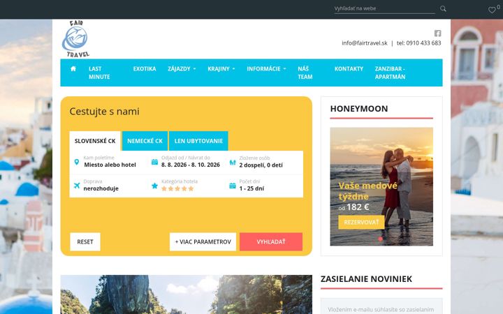 Screenshot ta' fairtravel.sk
