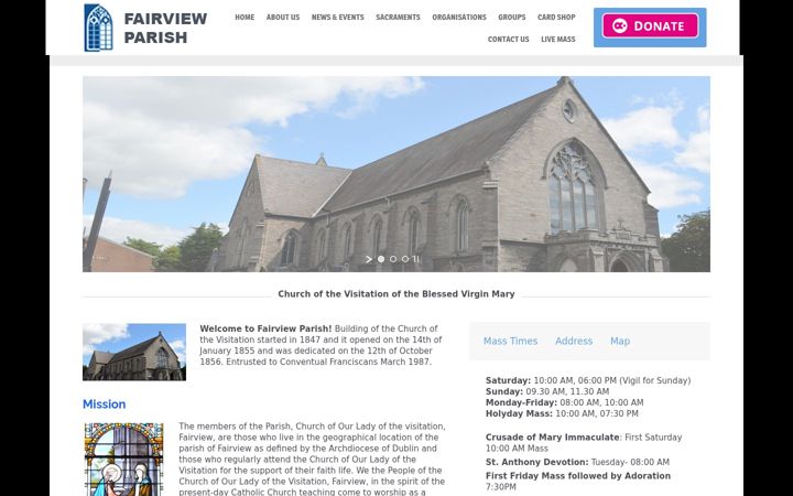 Screenshot of fairviewparish.ie