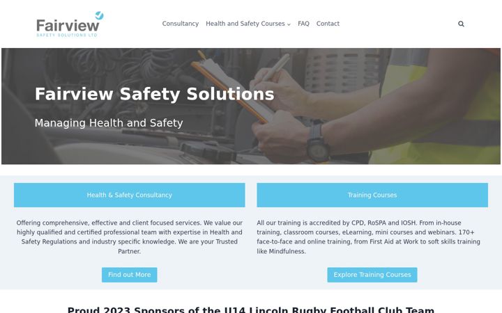 Screenshot of fairviewsafetysolutions.co.uk