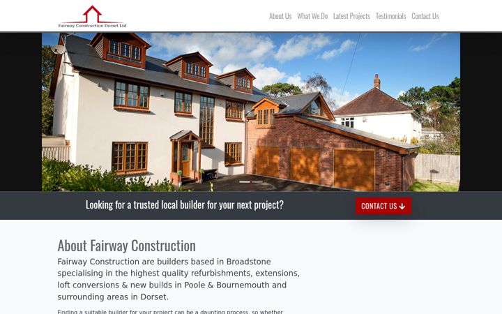 Screenshot of fairway-construction-dorset.co.uk
