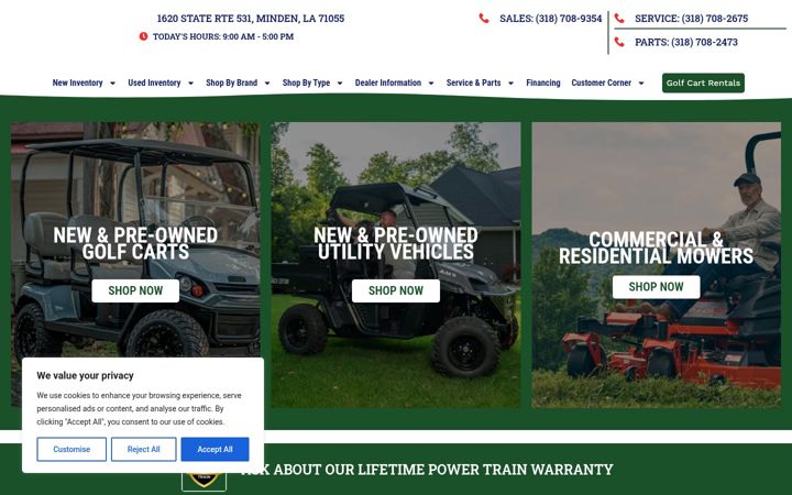 Screenshot of fairwaycarts.net