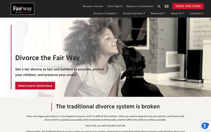 Screenshot of fairwaydivorce.com