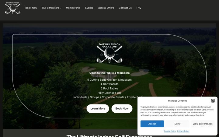 Screenshot stránky fairwayfusiongolfclub.co.uk