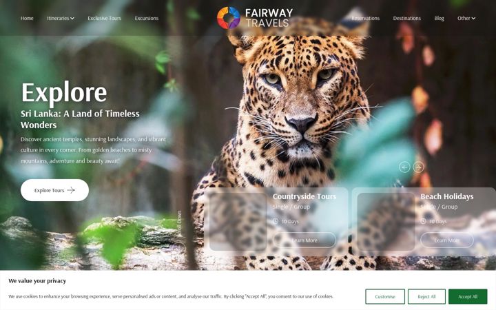 Screenshot of fairwaytravels.lk