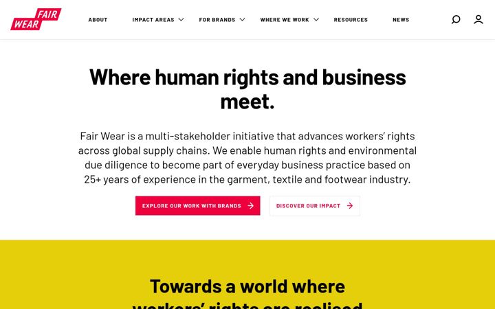Screenshot of fairwear.org