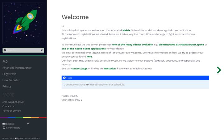 Screenshot of fairydust.space